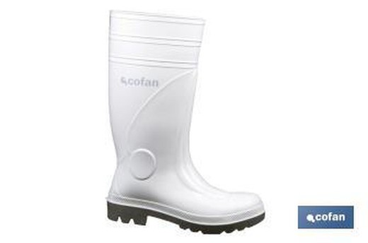 Bota De Agua Con Puntera De Alta Seguridad, De Pvc , Color Blanco.Modelo Sanabria