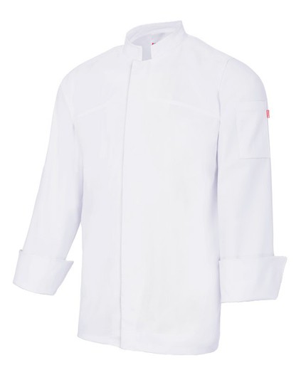 Chaqueta De Cocina Stretch Con Cierre Central Blanco Ref. 405208s-7