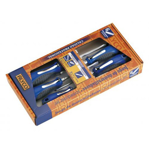 Juego De 6 Destornilladores Con Boca Torx Inviolable Con Mango Bimaterial ALYCO