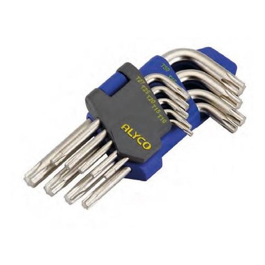 Juego 9 Llaves Acodada Torx T10-T50