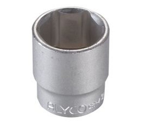 Llave de vaso de cuadradillo de 3/8" con boca de perfil hexagonal en medida de milimetros