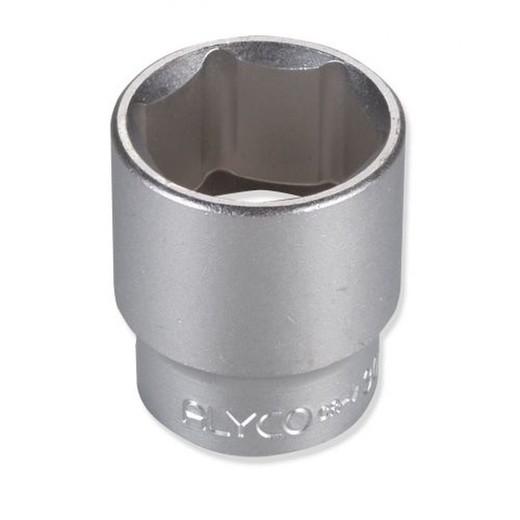 Llave de vaso de cuadradillo de 1/2" con boca de perfil hexagonal en medida de pulgadas