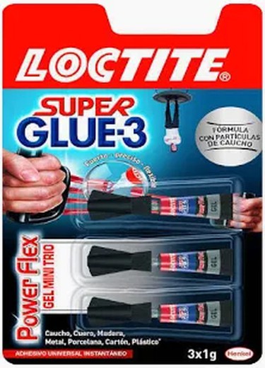 Adhesivo Super Glue 3 Power Flex Gel Mini Trio 3x1 Gramos Loctite