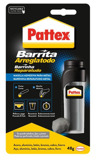 Pattex Barrita Arreglatodo Especial Para Metal Bl 48 Gr