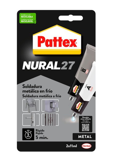 Pattex Nural-27  Bl 22 Ml,Soldadura Metálica En Frío Rápida
