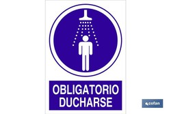 Obligatorio Ducharse Señal Adhesiva