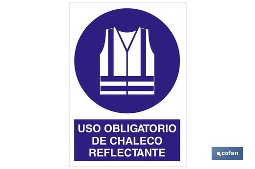 Uso Obligatorio De Chaleco Reflectante Señal Adhesiva