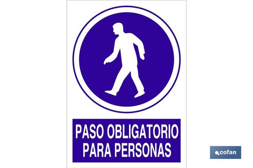 Paso Obligatorio Para Personas Señal Adhesiva