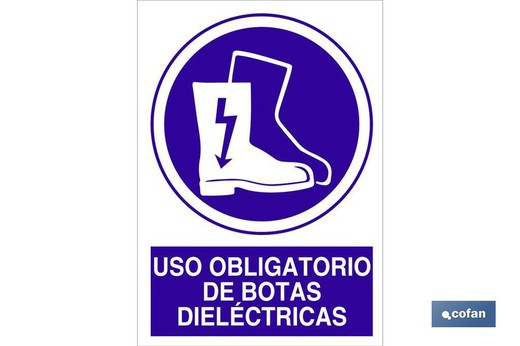 Uso Obligatorio De Botas Dieléctricas Señal Adhesiva