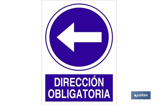 Dirección Obligatoria Señal Adhesiva