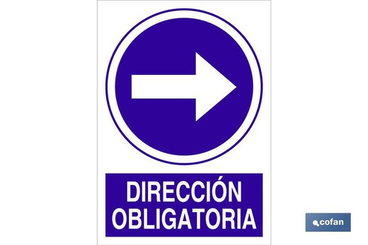 Dirección Obligatoria Señal Adhesiva