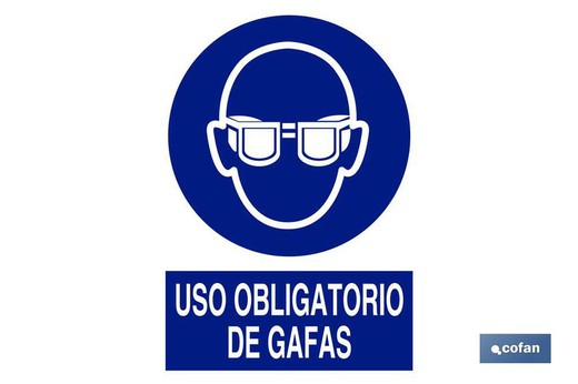 Uso Obligatorio De Gafas  Señal Adhesivo