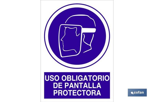 Uso Obligatorio De Pantalla Protectora  Señal Adhesivo