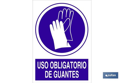 Uso Obligatorio De Guantes Señal Adhesivo