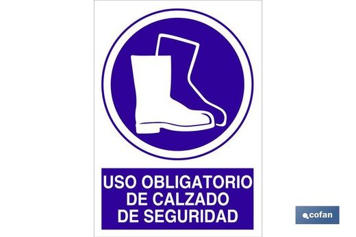 Uso Obligatorio De Calzado De Seguridad Señal Adhesivo