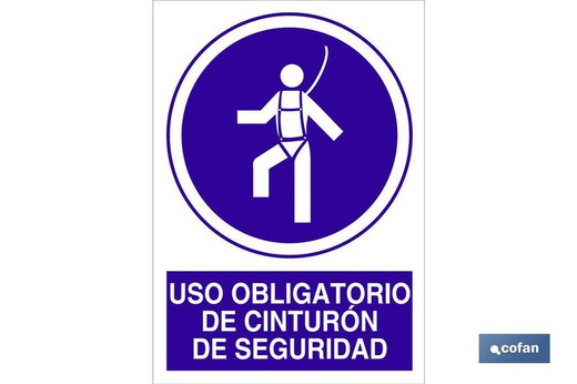 Uso Obligatorio De Cinturón De Seguridad Señal Adhesivo