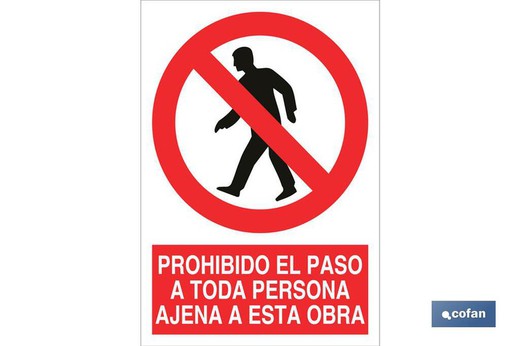 Prohibido El Paso A Toda Persona Ajena A Esta Obra Señal Adhesivo