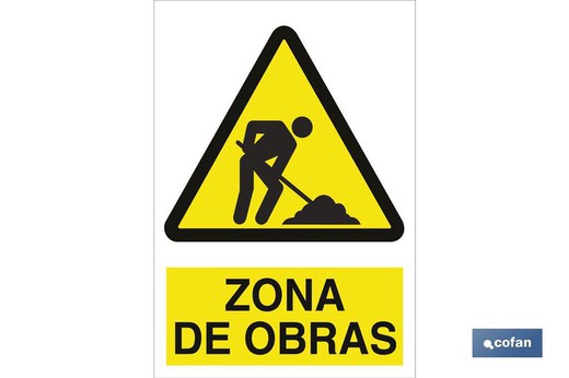 Zona De Obras  Señal Adhesivo