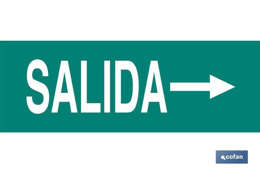 Señal "Salida" Derecha 400x100mm.