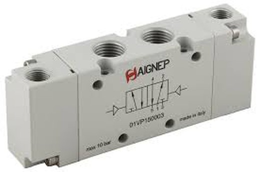 Valvula Neumatica De Rosca  , 5/2 5 Vias-2 Posiciones Biestable  2 Pilotajes Neumaticos.