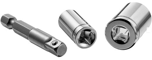 Adaptador Para llave De Vaso Reforzado Hexagonal De 1/4 Con Cuadradillo de 1/4,3/8 y 1/2