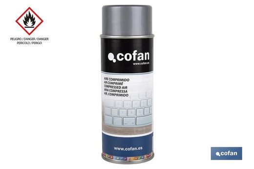 Aire comprimido en spray 400 ml | Limpieza en seco | Si el envase se invierte, el aire que expulsa sale congelado. Referencia 15001028