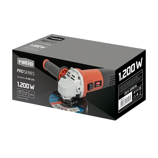 Amoladora eléctrica RATIO ProSeries R-AM1200 125mm Gran rendimiento. Ref. 7994X422