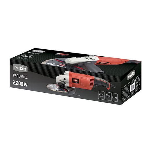 Amoladora eléctrica RATIO ProSeries R-AM2200 230mm Rodamiento de bolas. Ref. 7994X421