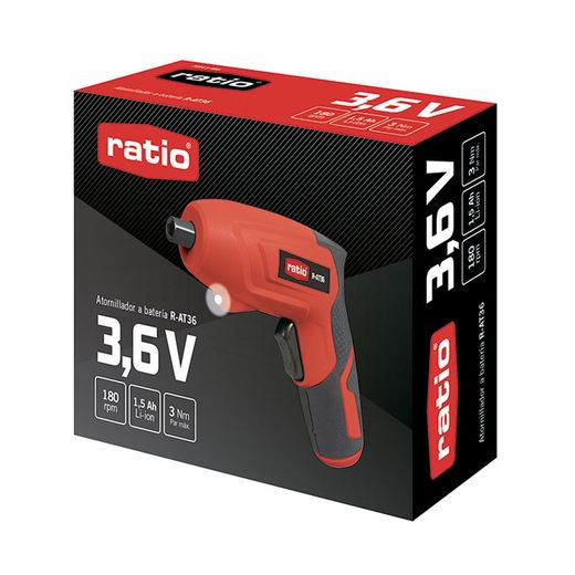 Atornillador con batería RATIO R-AT36 Carga vía USB 1 hora. Referencia 7994X480
