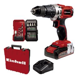 Atornillador percutor batería EINHELL TE-CD 18/2 + 22 accesorios Potente robusto y versátil. Ref. 5900X79