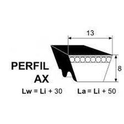 Correa Trapezoidal Dentada Tipo AX Ancho 13 Milimetros