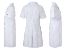 Bata de Mujer Semientallada de  Manga Corta, color  Blanco Referencia  539003-7.