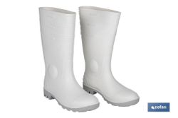Bota de Agua | Alta de Seguridad S-4 | Color Blanco | Puntera de Acero | Fabricada en PVC-Nitrilo.Modelo Sanabria
