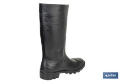 Botas de agua altas S-5 | Calzado de seguridad | Color: negro | Protección reforzada | Disponible desde la talla 38 hasta la 47. Modelo Albufera.