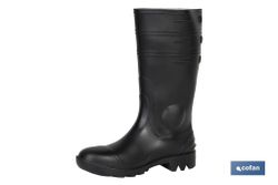 Botas de agua altas S-5 | Calzado de seguridad | Color: negro | Protección reforzada | Disponible desde la talla 38 hasta la 47. Modelo Albufera.