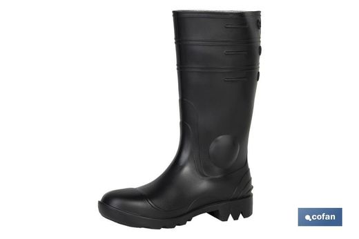 Botas de agua altas S-5 | Calzado de seguridad | Color: negro | Protección reforzada | Disponible desde la talla 38 hasta la 47. Modelo Albufera.