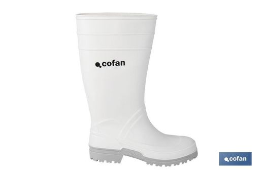 Bota de Agua | Alta | Fabricada en PVC | Color Blanco | Suela Antideslizante y Resistente a la Abrasión. Modelo Serena