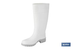 Bota de Agua | Alta | Fabricada en PVC | Color Blanco | Suela Antideslizante y Resistente a la Abrasión. Modelo Serena