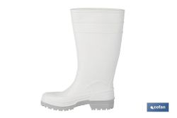 Bota de Agua | Alta | Fabricada en PVC | Color Blanco | Suela Antideslizante y Resistente a la Abrasión. Modelo Serena