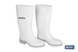 Bota de Agua | Alta | Fabricada en PVC | Color Blanco | Suela Antideslizante y Resistente a la Abrasión. Modelo Serena