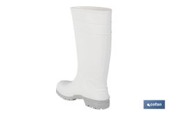 Bota de Agua | Alta | Fabricada en PVC | Color Blanco | Suela Antideslizante y Resistente a la Abrasión. Modelo Serena