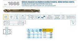 Broca con Doble Punta de Corte Serie Extra Corta Hsse , Ref 1666