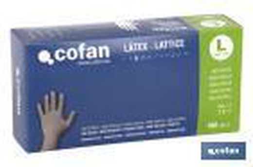 Caja de 100 guantes de látex sin polvo | Resistentes | 100 % de látex | Dispensador de guantes