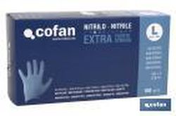 Caja de 100 unidades de guantes de nitrilo | Colocación ambidiestra | Sin polvo | Extrafuertes y resistentes
