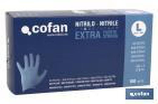 Caja de 100 unidades de guantes de nitrilo | Colocación ambidiestra | Sin polvo | Extrafuertes y resistentes