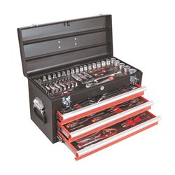 Caja de herramientas metálica RATIO 6992 143 piezas Dimensiones: 57 x 27,5 x 32,5 cm. Ref. 6992H143