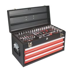 Caja de herramientas metálica RATIO 6992 143 piezas Dimensiones: 57 x 27,5 x 32,5 cm. Ref. 6992H143