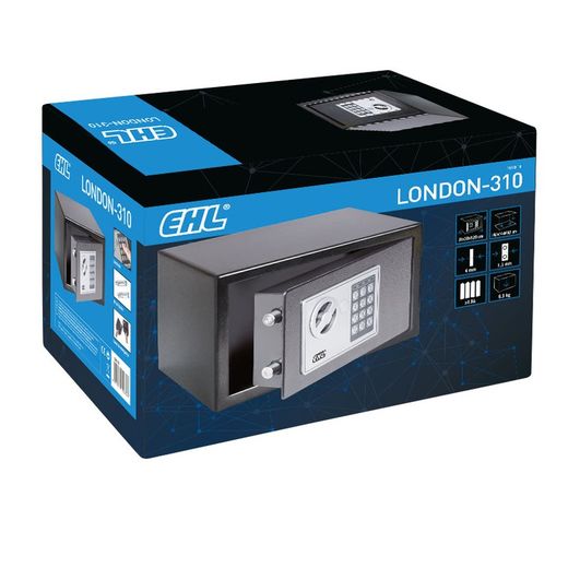 Caja fuerte electrónica EHL London 310 31x31xh.20 cm Posee 2 llaves de emergencia (150D18)