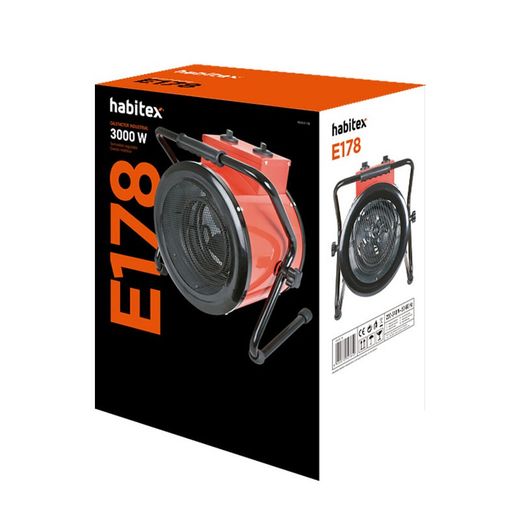 Calefactor industrial HABITEX E178 3000W Con cabezal orientable. Ref. 9310R178