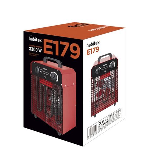 Calefactor industrial HABITEX E179 3300W Cuerpo metálico. Ref. 9310R179